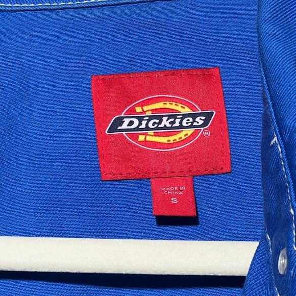 Dickies Blue Jean Crop Denim Jacket Logo Womens Size S Casual Y2K - Picture 8 of 9